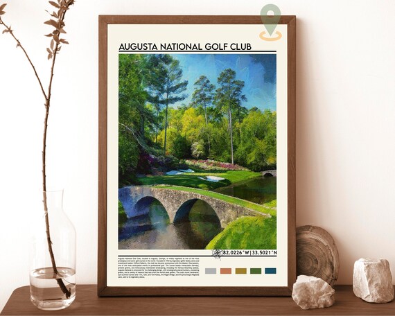 Augusta National Golf Club Stone Bridge Azaleas Georgia Golf Poster