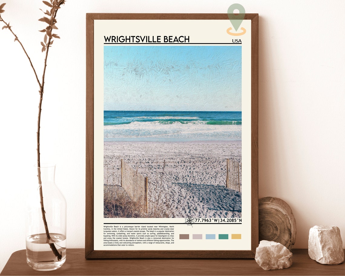 Wrightsville Beach Print Wrightsville Beach Poster Wrightsville Beach Wall Art Wrightsville Beach Travel North Carolina Print