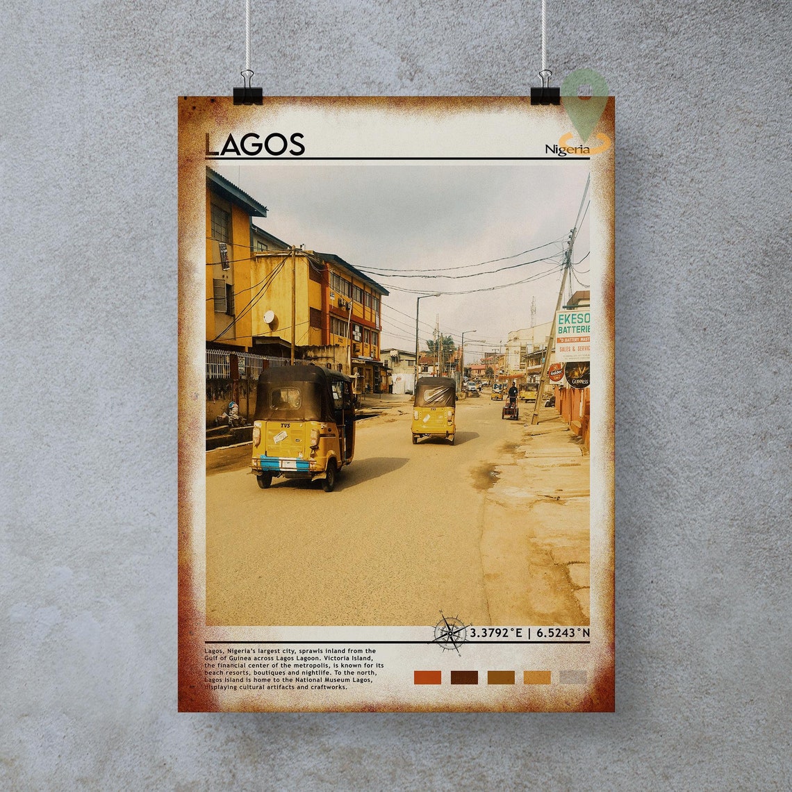 Lagos Print Vintage Lagos Poster Lagos Art Lagos Poster Lagos Photo Lagos Poster Print Lagos Painting Nigeria Poster Travel Gift - Image 3