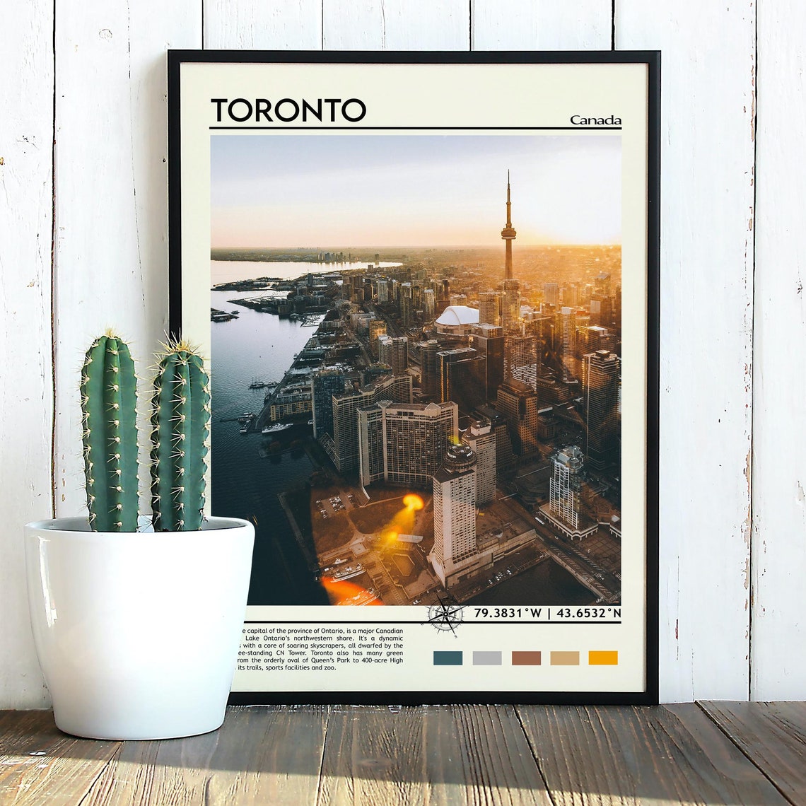 Toronto Canada CN Tower Sunset Skyline City View Travel Poster - Image 3