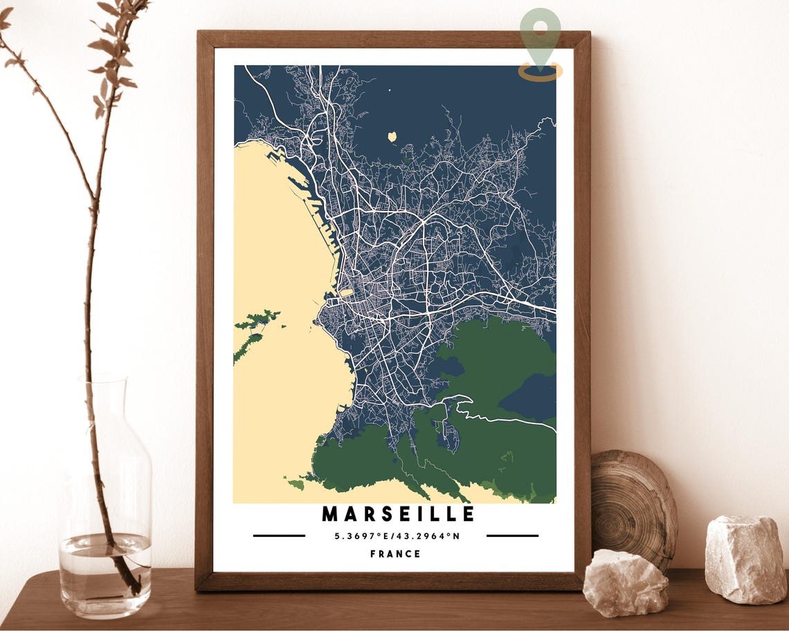 Marseille Map Marseille Map Print Marseille Wall Art Marseille Travel Poster Marseille Poster Marseille Photo Marseille City France - Image 6