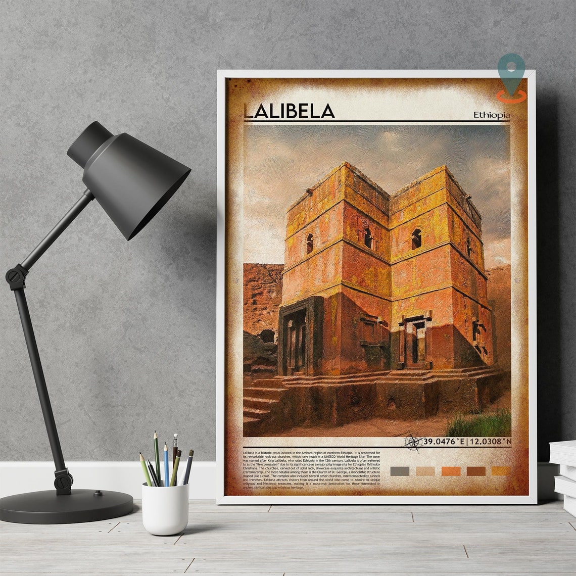 Lalibela Ethiopia Rock Hewn Church Ancient Stone Carved Poster - Image 4