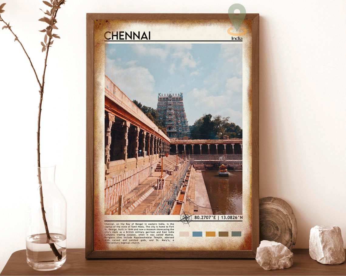 Chennai Print Chennai Art Chennai Poster Chennai Photo Chennai City Chennai Painting Chennai Poster Chennai Artwork India Poster - Image 6