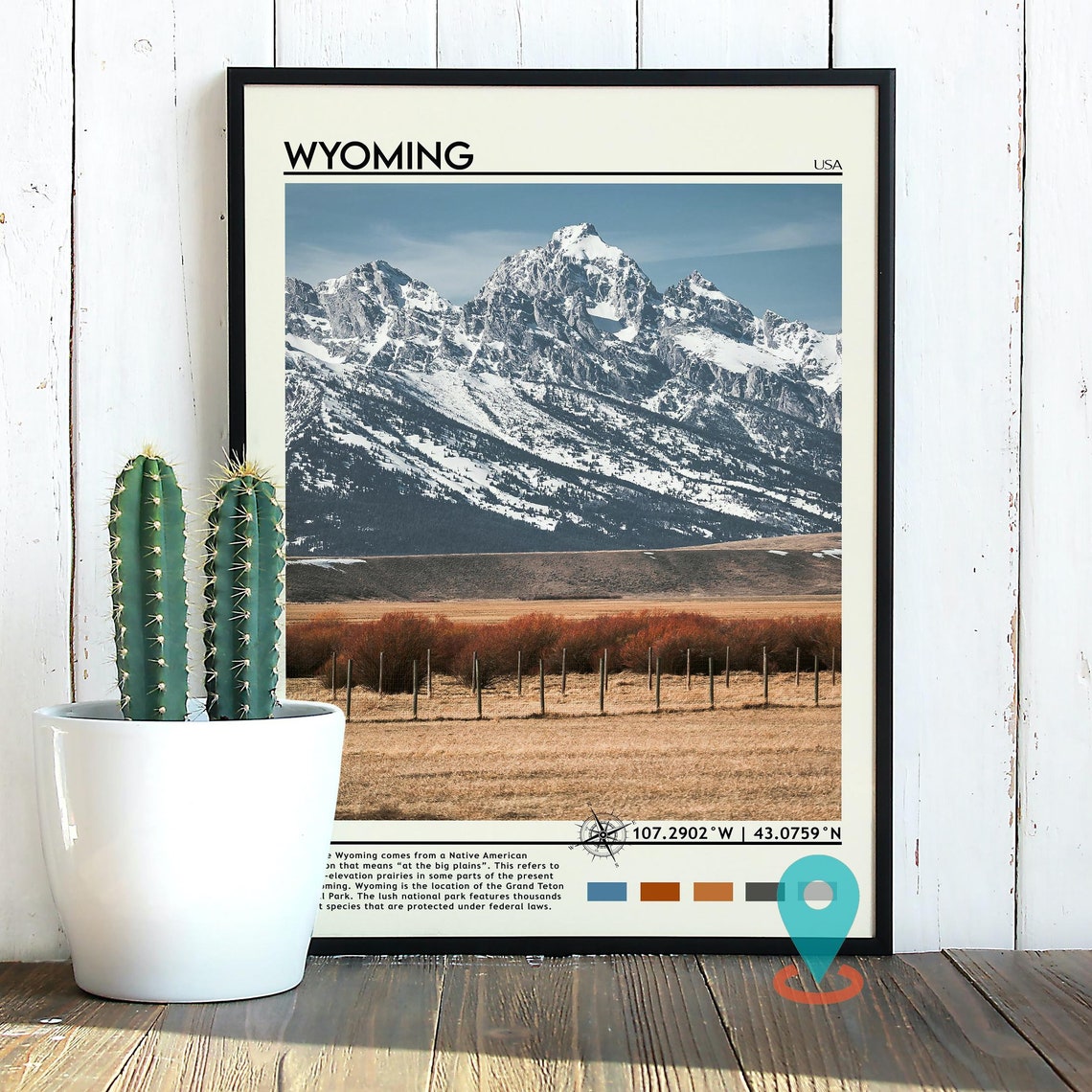 Wyoming Travel Poster Wyoming Print Wyoming Wall Art Wyoming Vintage Poster Wyoming Photo Wyoming Poster Print Wyoming Wall Decor - Image 4