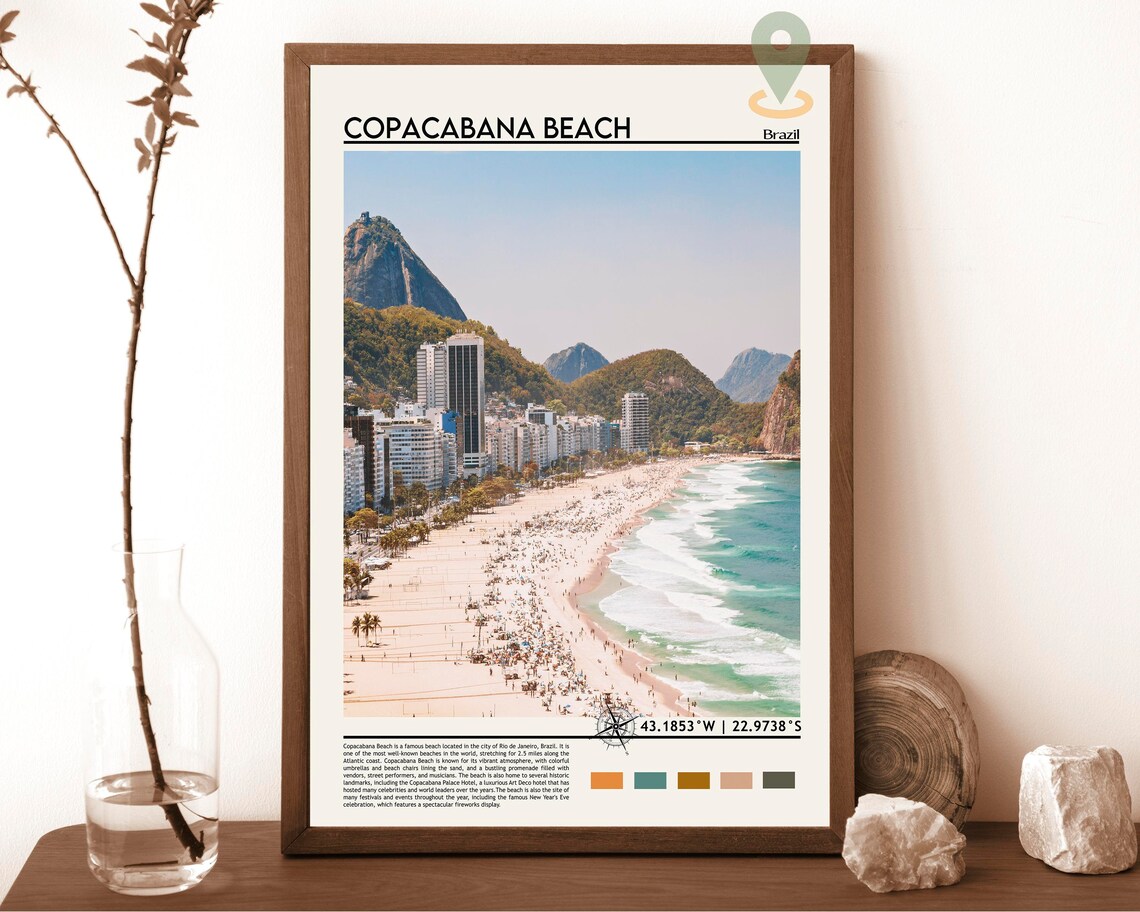 Copacabana Print Copacabana Art Copacabana Poster Copacabana Photo Copacabana Painting Brazil Travel Poster Copacabana Beach Poster