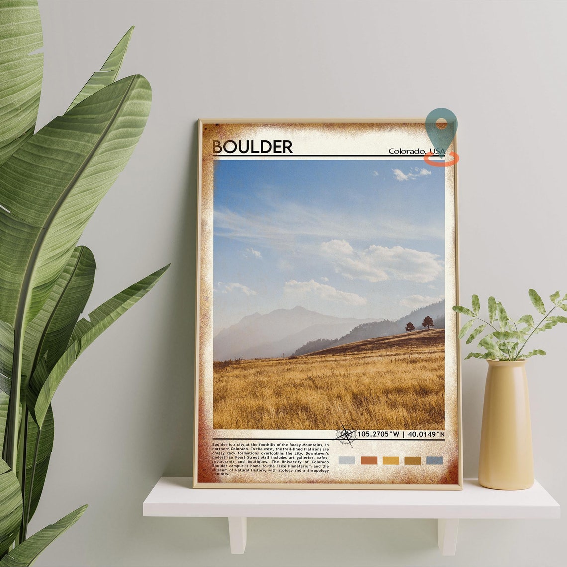 Boulder Colorado Golden Foothills Rocky Mountains View Poster - Image 2