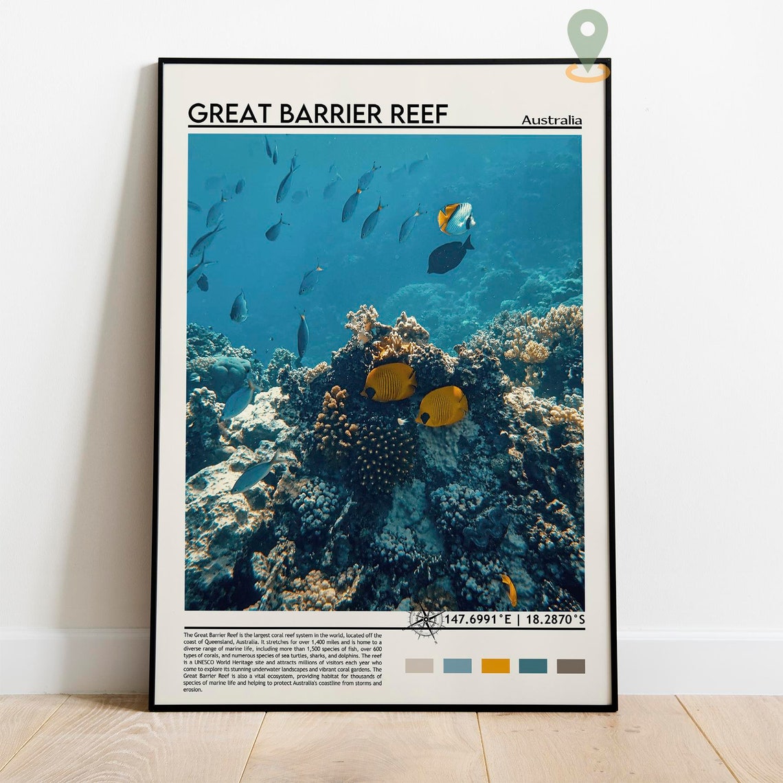 Great Barrier Reef Australia Coral Fish Underwater Ocean Life Poster - Image 5