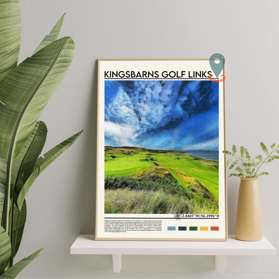 Kingsbarns Golf Links Scotland Coastal Course Sea View Sports Poster - Image 3
