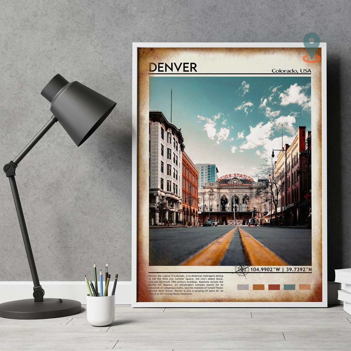 Denver Colorado Union Station Historic Street Scene Travel Poster - Image 4