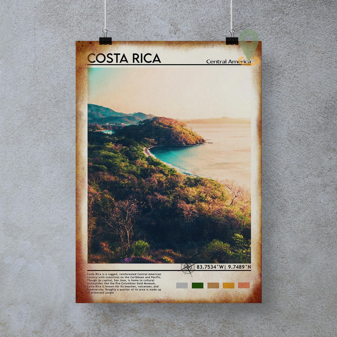 Costa Rica Print Vintage Poster Costa Rica Art Costa Rica Poster Costa Rica Photo Costa Rica Poster Print San Jos Poster Travel Gift - Image 2