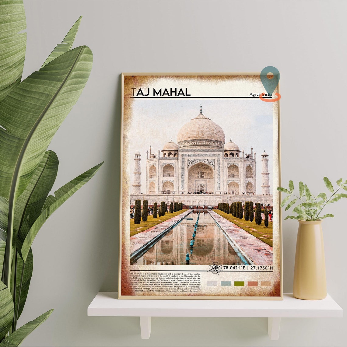 Taj Mahal Print Taj Mahal Art Taj Mahal Poster Taj Mahal Photo Taj Mahal Poster Print Taj Mahal Painting Uttar Pradesh Poster India - Image 2