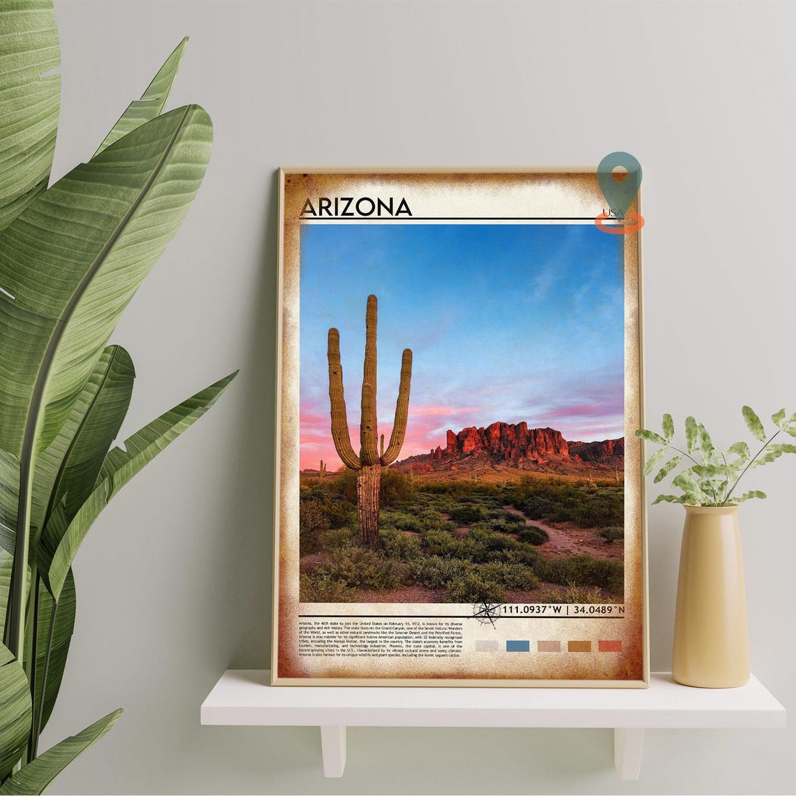 Arizona Print Arizona Photo Arizona Poster Arizona Painting Arizona Artwork Arizona City Phoenix Poster Arizona Gift Arizona State - Image 5
