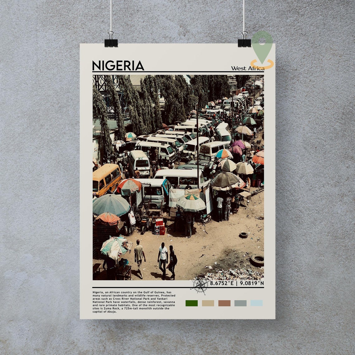 Nigeria Print Personalized Poster Nigeria Art Nigeria Poster Nigeria Photo Nigeria Poster Print Nigeria Painting Lagos Travel Poster - Image 5