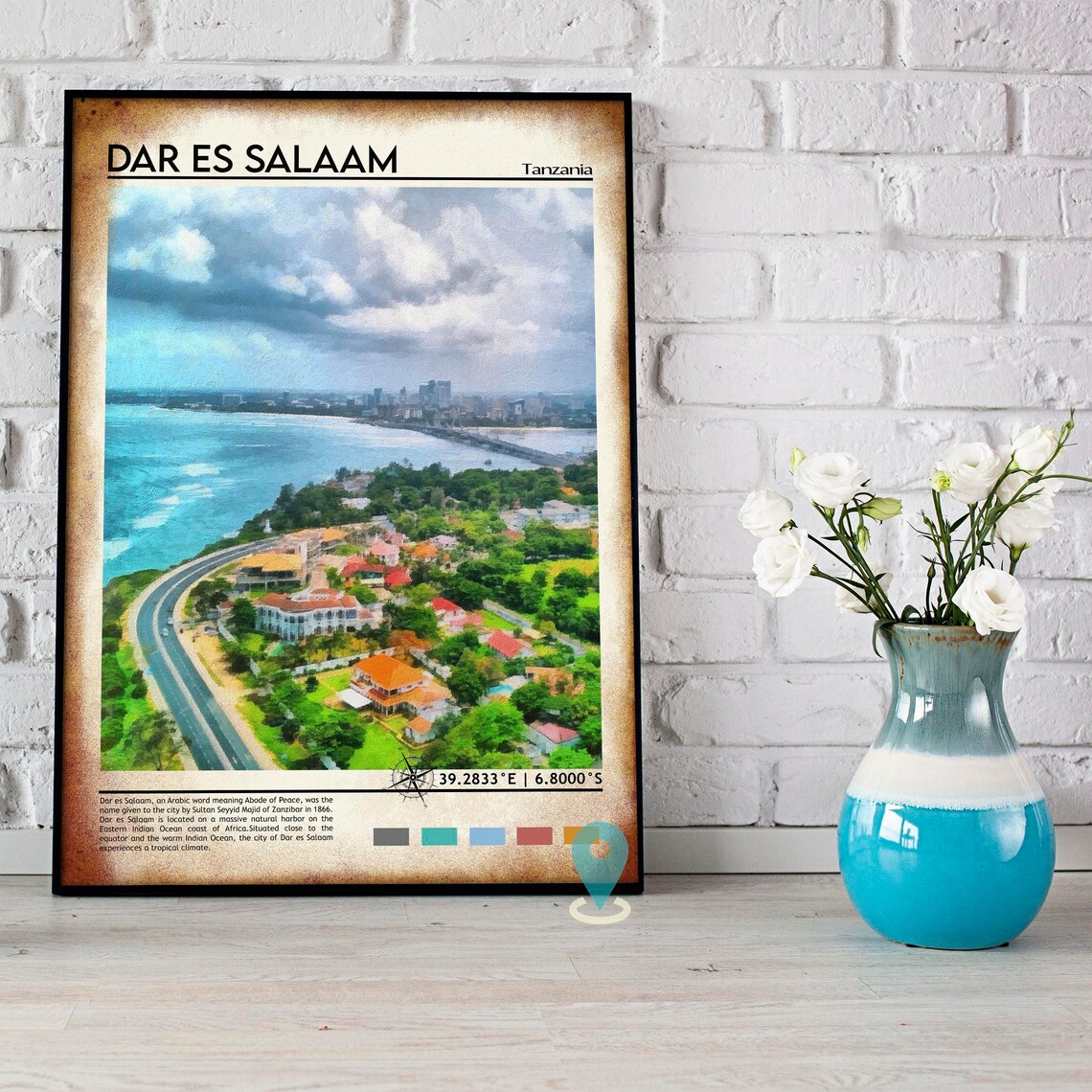 Dar Es Salaam Tanzania Coastal City Aerial View Travel Poster - Image 4