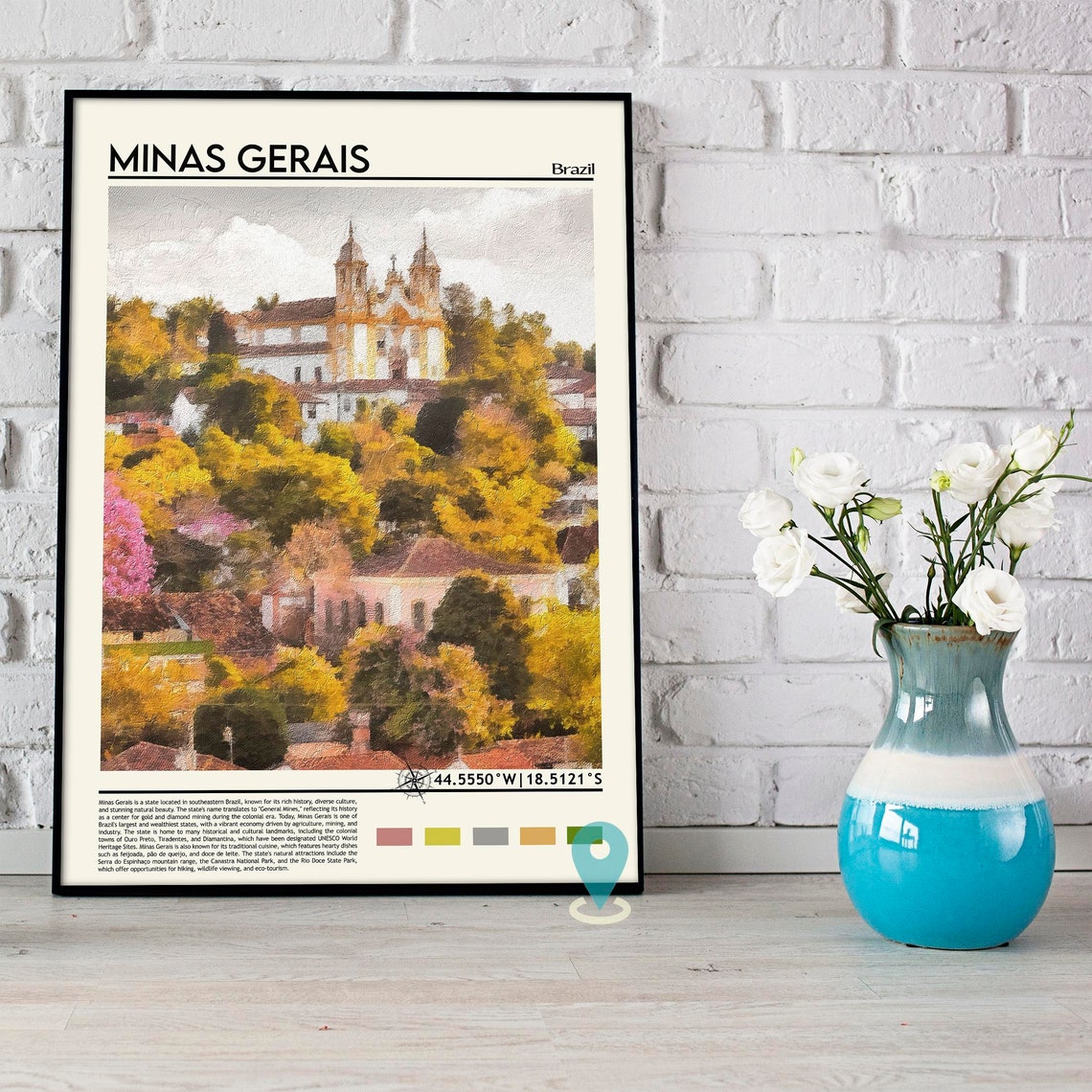 Minas Gerais Brazil Colonial Church Hill Town Baroque Poster - Image 5