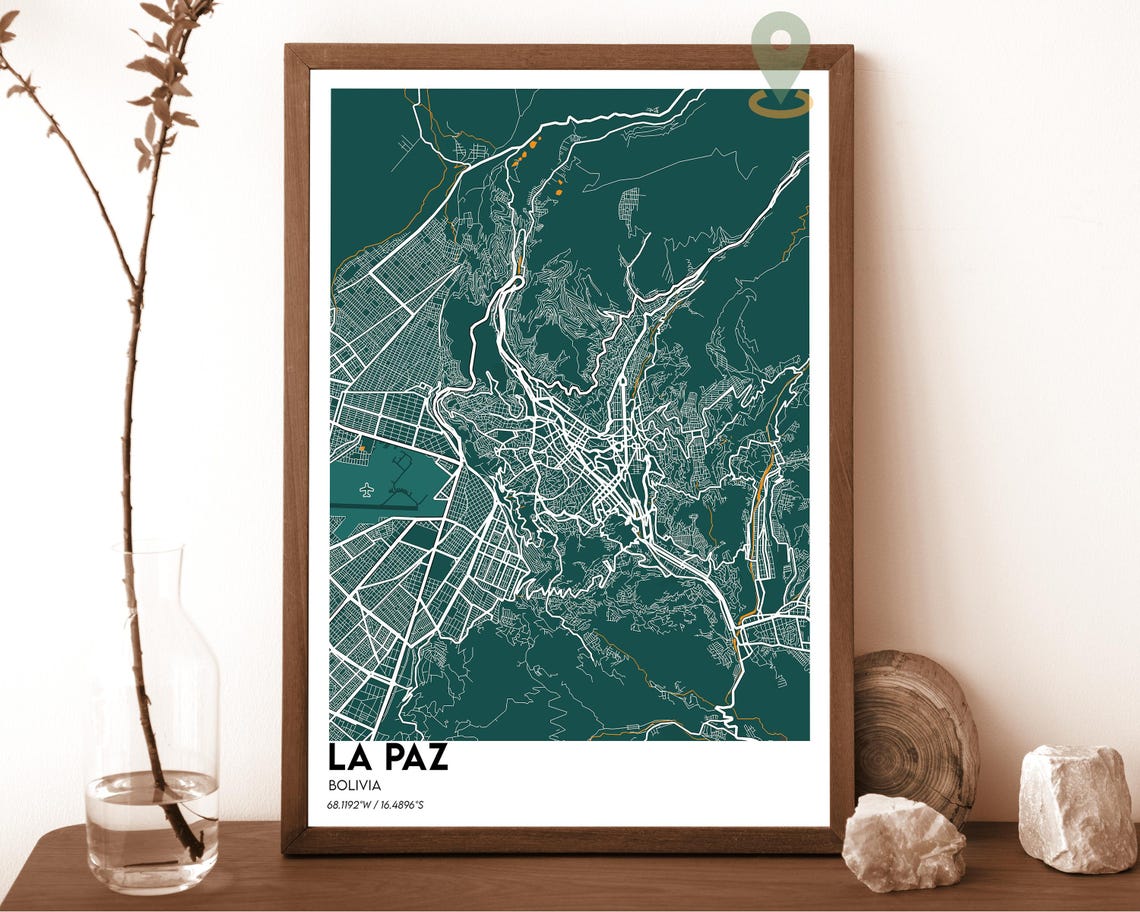 La Paz Map La Paz Map Print La Paz Wall Art La Paz Travel Poster La Paz Poster La Paz Photo La Paz City Map La Paz Bolivia Poster - Image 3