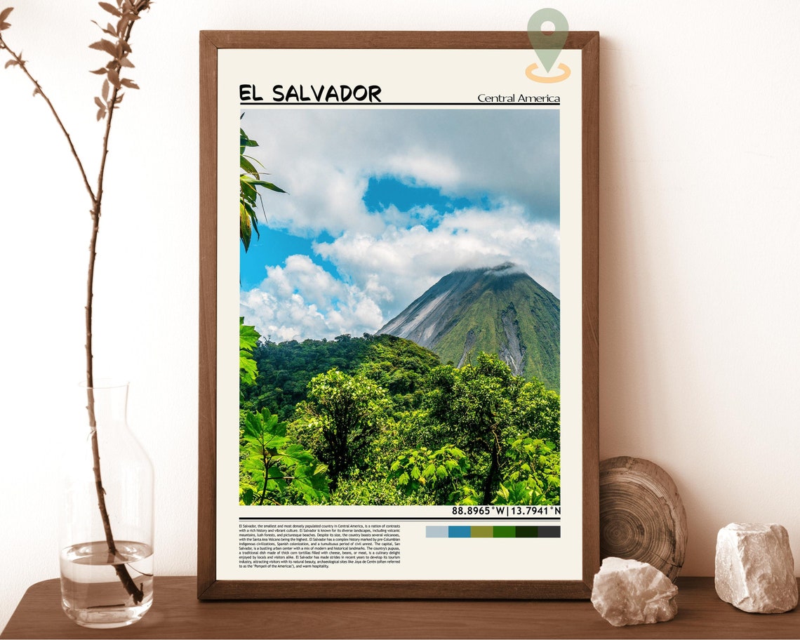 El Salvador Art El Salvador Artwork El Salvador Map El Salvador Photo El Salvador Poster El Salvador Print El Salvador Travel