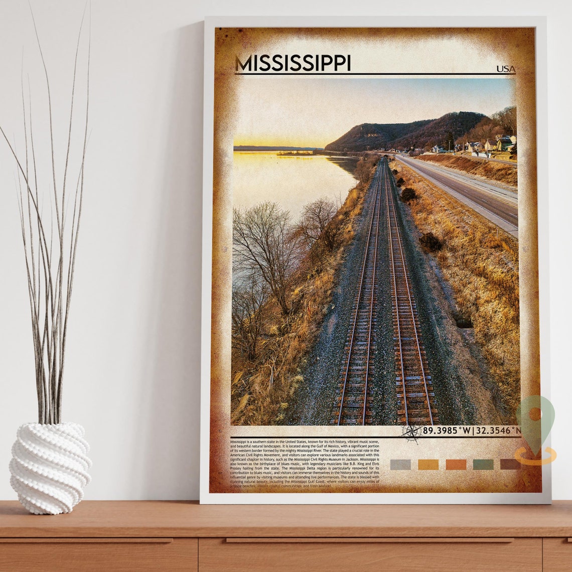 Mississippi Print Mississippi Poster Mississippi Wall Art Mississippi Travel Mississippi Art Print Mississippi Artwork Jackson Print - Image 4