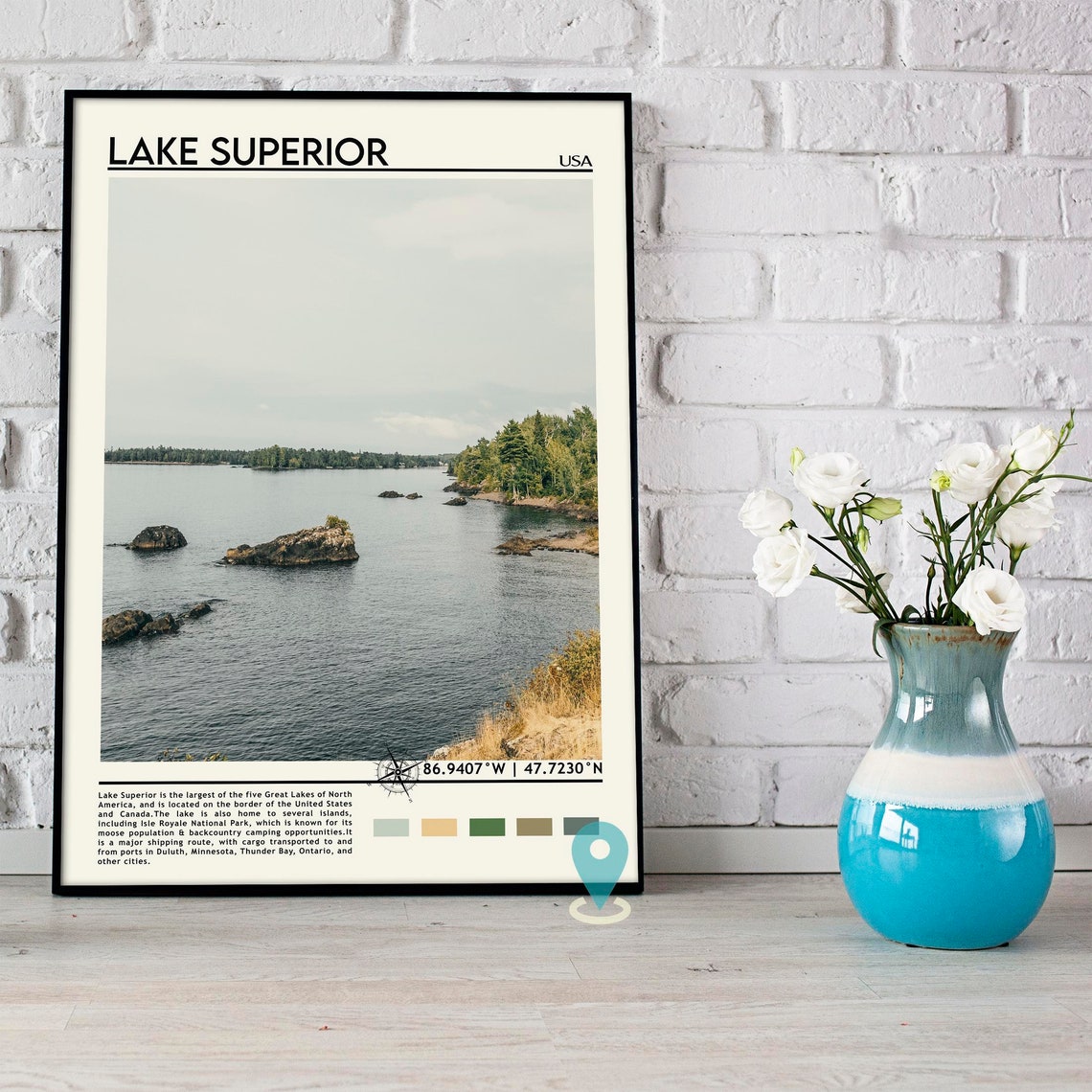 Lake Superior Print Lake Superior Art Lake Superior Poster Lake Superior Photo Lake Superior Poster Print Great Lakes Poster - Image 4
