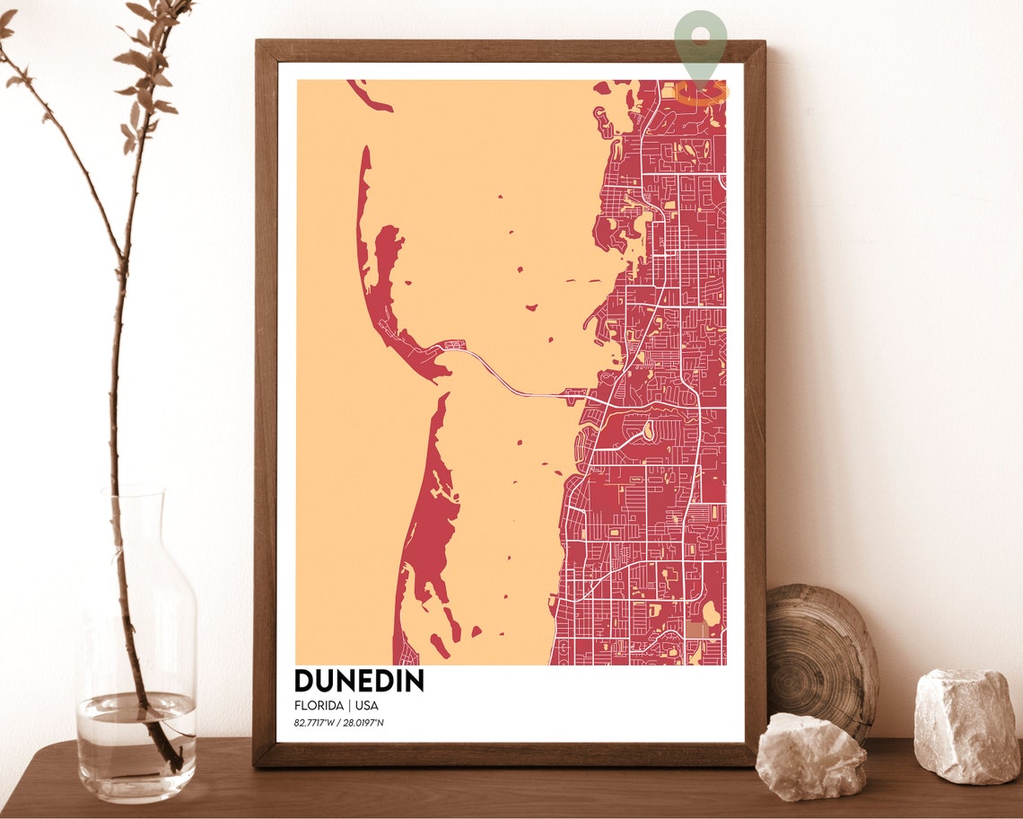 Dunedin Florida USA Cyan Gulf Coast Minimal Street Map Poster - Image 5