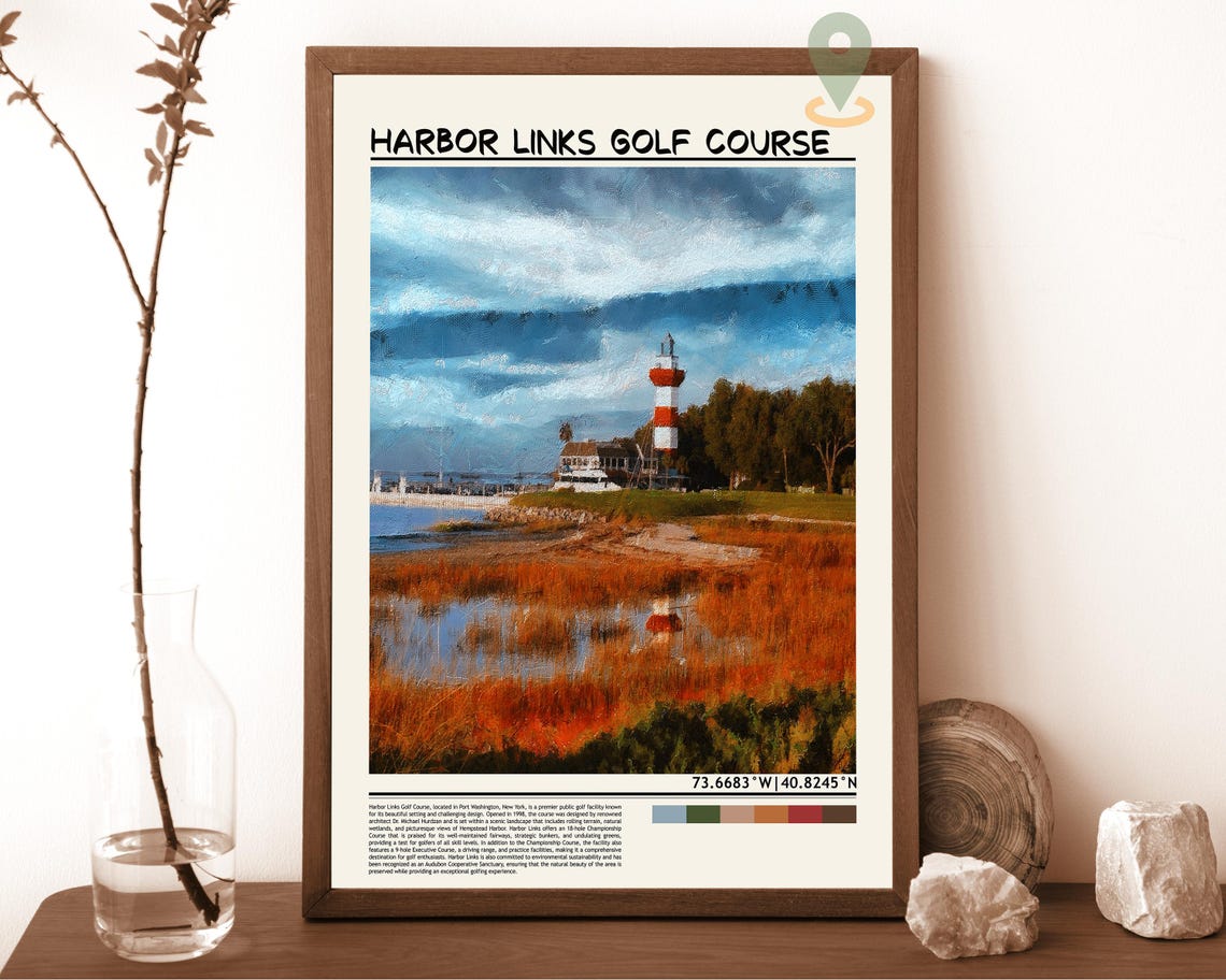 Harbor Links Golf Course Lighthouse Wetland Reflection Poster