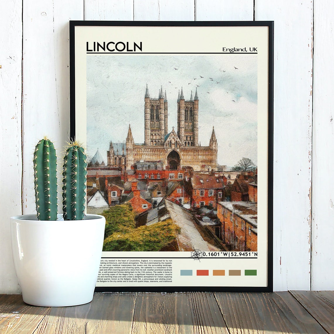 Lincoln Print Lincoln Poster Lincoln Wall Art Lincoln Travel Print Lincoln Art Print Lincoln Artwork Lincoln Photo England Print - Image 3