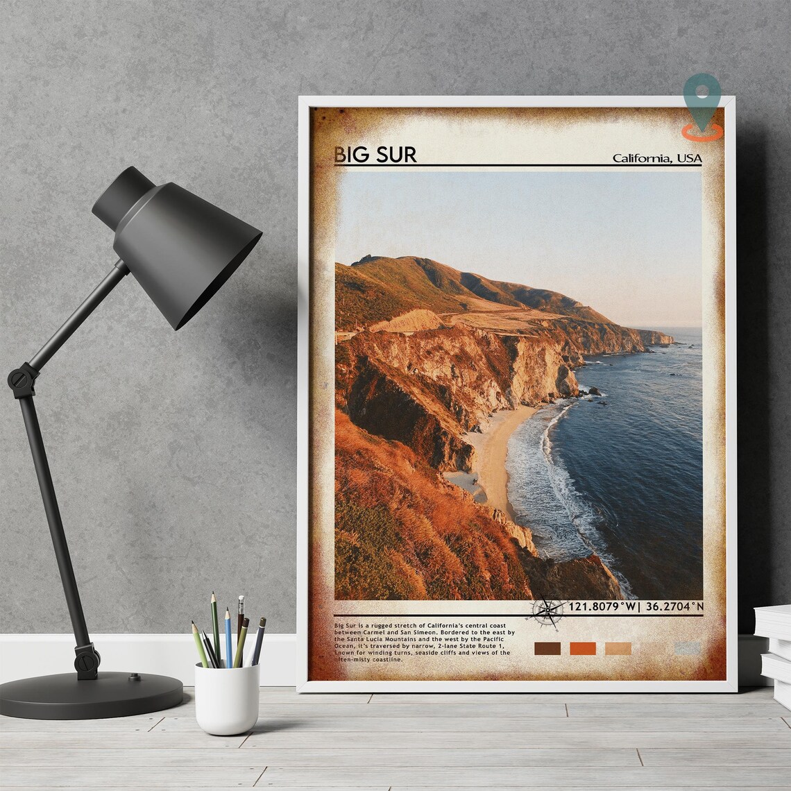 Big Sur California USA Rugged Sea Cliffs Ocean Coastline Poster - Image 5