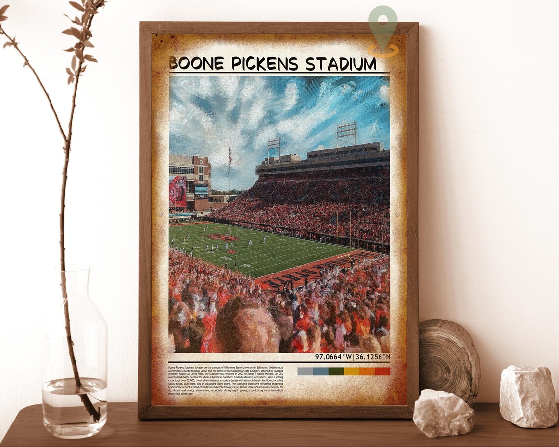 Boone Pickens Stadium Oklahoma State Football Game Day Sports Poster - Image 6