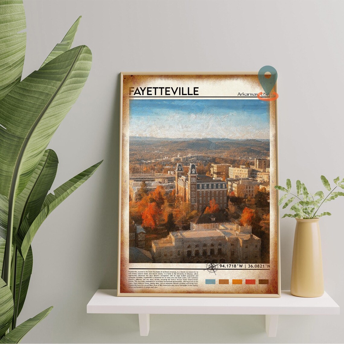 Fayetteville Arkansas University Campus Autumn Ozarks Travel Poster - Image 5