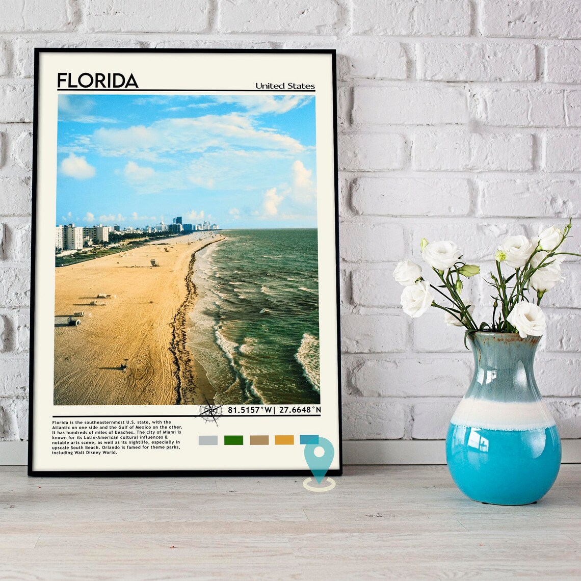 Florida United States Beach Coastline Aerial Photo Travel Poster - Image 4