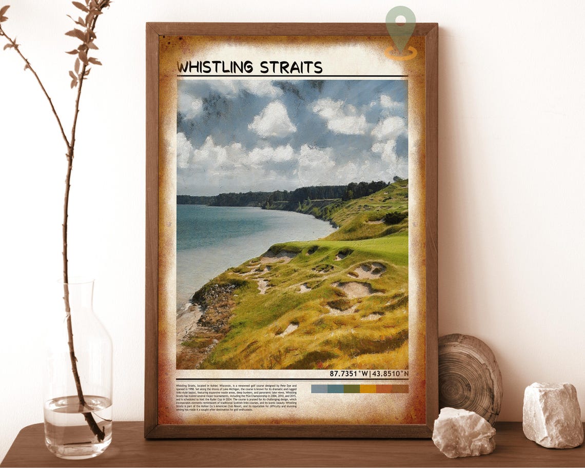 Whistling Straits Wisconsin Links Golf Course Lake View Art Poster - Image 6