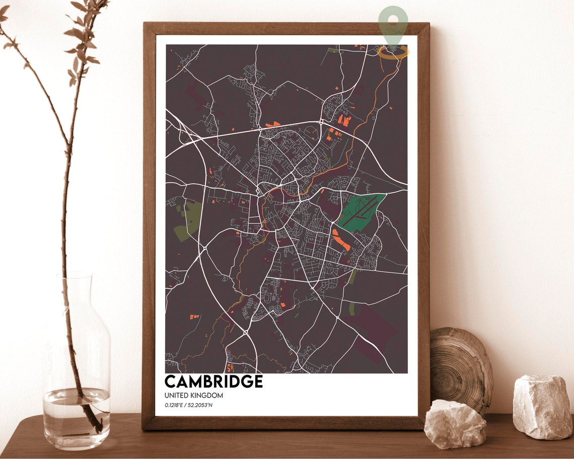 Cambridge United Kingdom Navy Street Map Elegant City Poster - Image 5