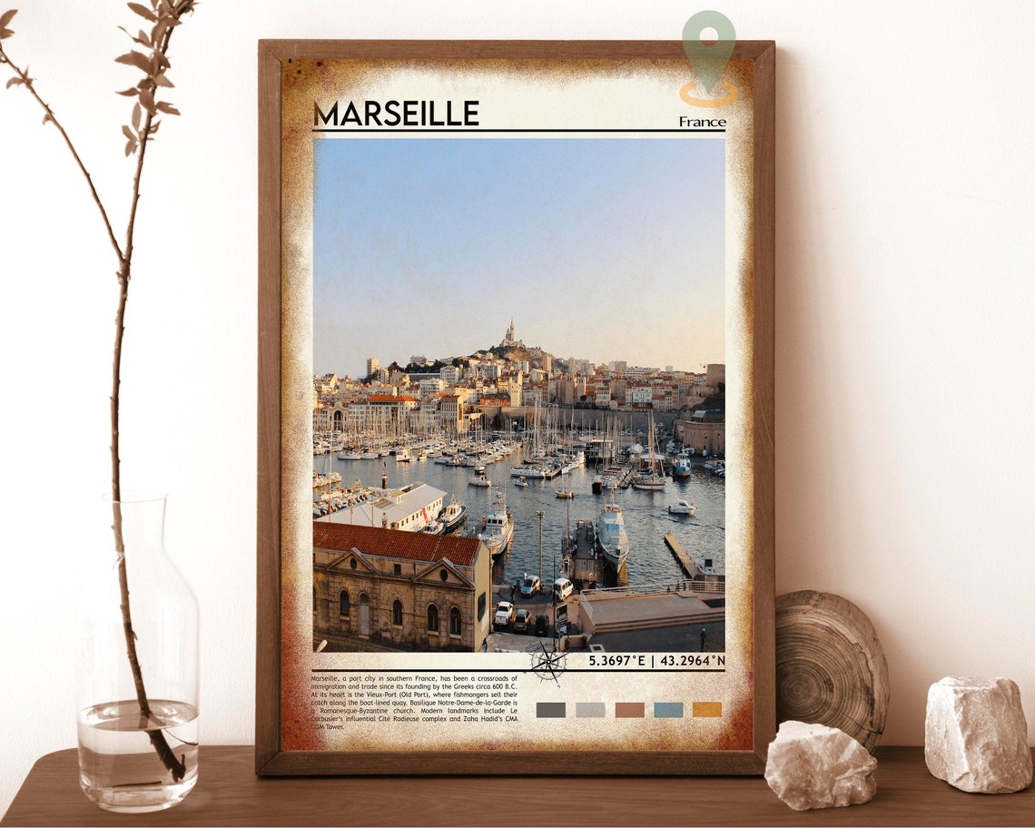 Marseille Print Marseille Poster Marseille Wall Art Marseille Travel Marseille Art Print Marseille City Artwork Marseille France Print - Image 6