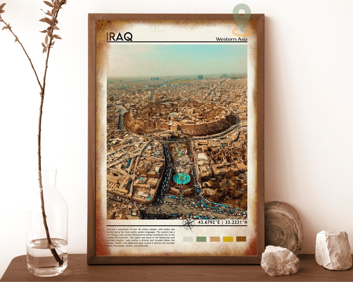 Iraq Print Iraq Art Iraq Poster Iraq Photo Iraq Poster Print Iraq Painting Baghdad Poster Iraq Artwork Personalized Gift Baghdad - Image 6