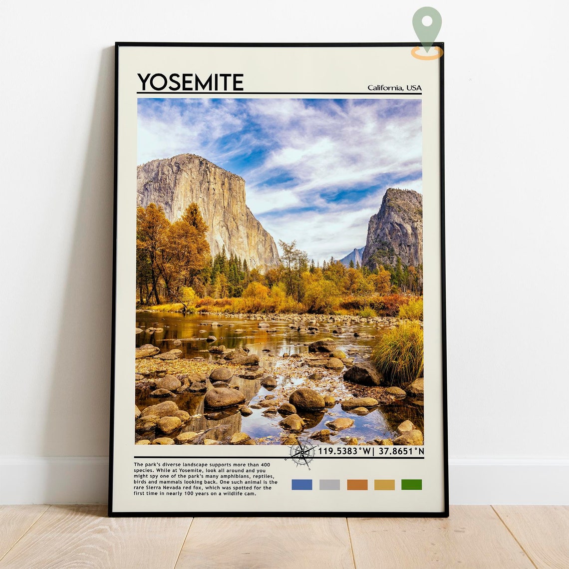 Yosemite California El Capitan Autumn Valley River Scenic Poster - Image 2