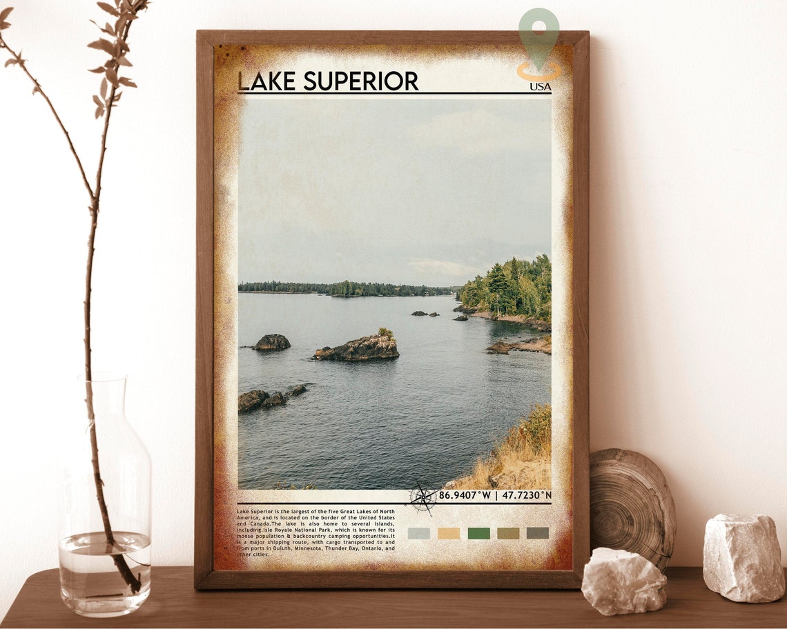 Lake Superior Print Lake Superior Art Lake Superior Poster Lake Superior Photo Lake Superior Poster Print Great Lakes Poster - Image 6