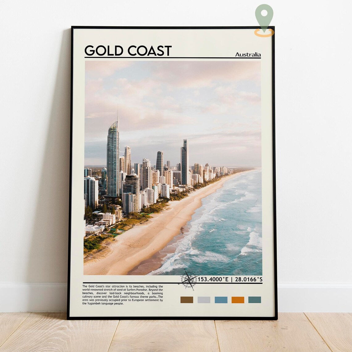 Gold Coast Print Gold Coast Poster Gold Coast Wall Art Gold Coast Travel Gold Coast Art Print Gold Coast Artwork Gold Coast Photo - Image 2