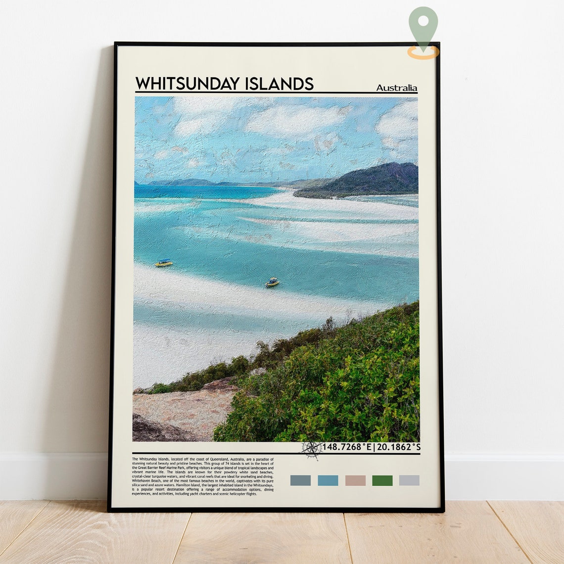 Whitsunday Islands Australia Whitehaven Beach Turquoise Travel Poster - Image 5