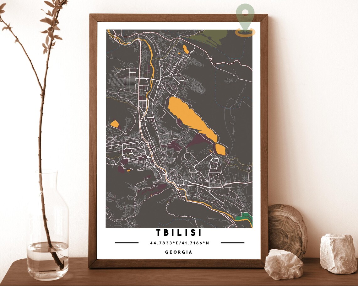 Tbilisi Georgia City Map Art Poster Black White Minimalist Decor - Image 4