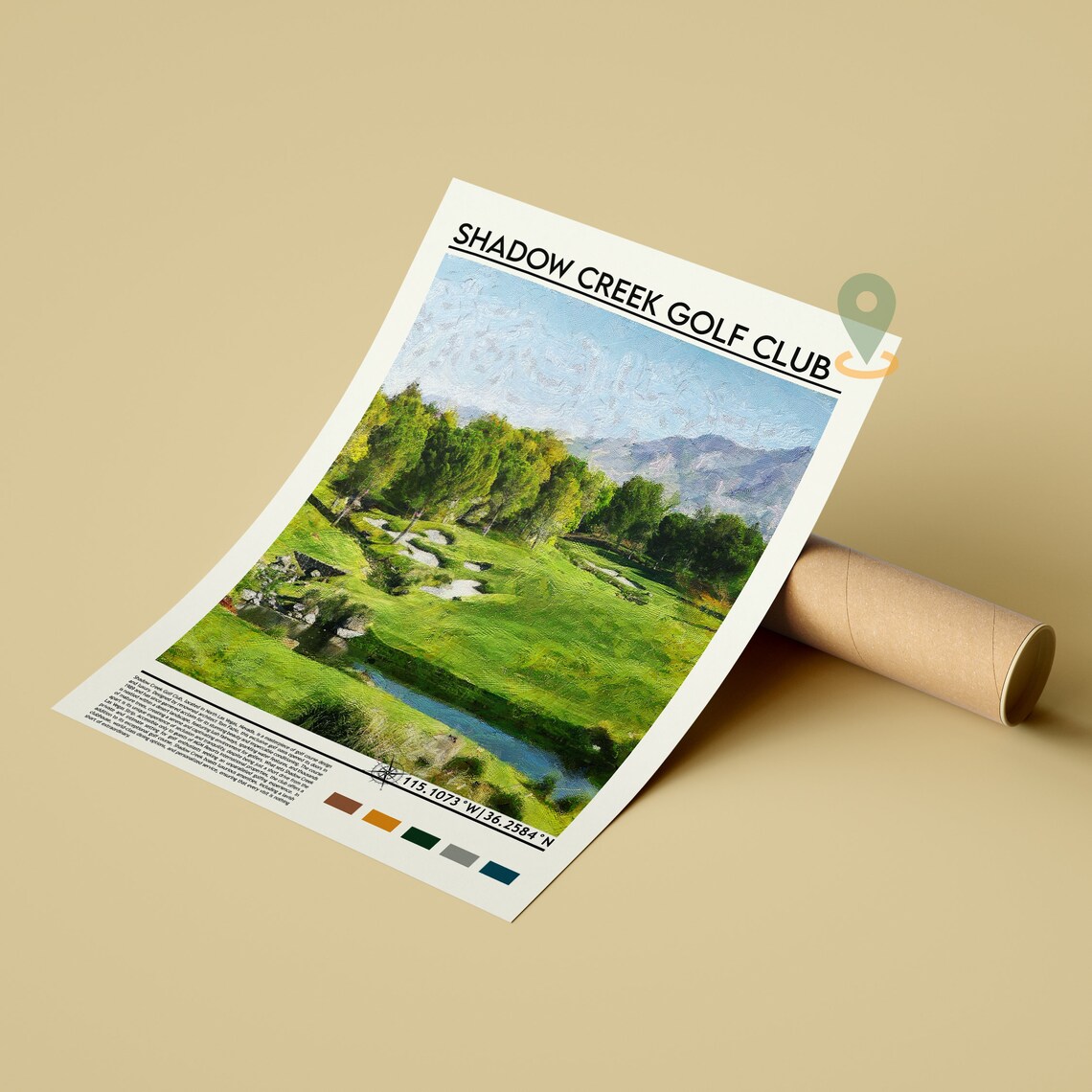 Shadow Creek Golf Club Las Vegas Fairway Painting Sports Poster - Image 2
