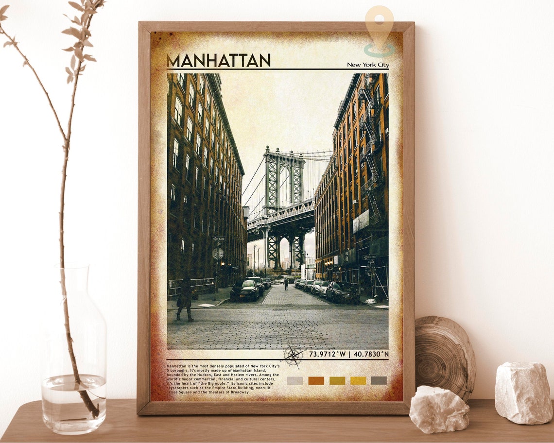 Manhattan New York City DUMBO Bridge Cobblestone Street Poster - Image 6