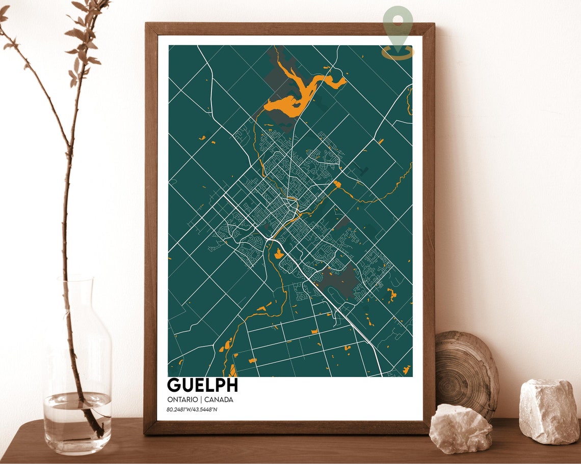 Guelph Ontario Canada Light Gray Minimalist City Map Home Decor Poster - Image 3