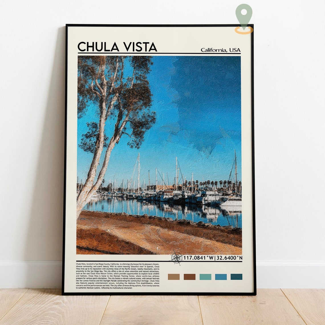 Chula Vista Print Chula Vista Poster Chula Vista Wall Art Chula Vista Travel Print Chula Vista Art Print San Diego Print Chula Vista - Image 4