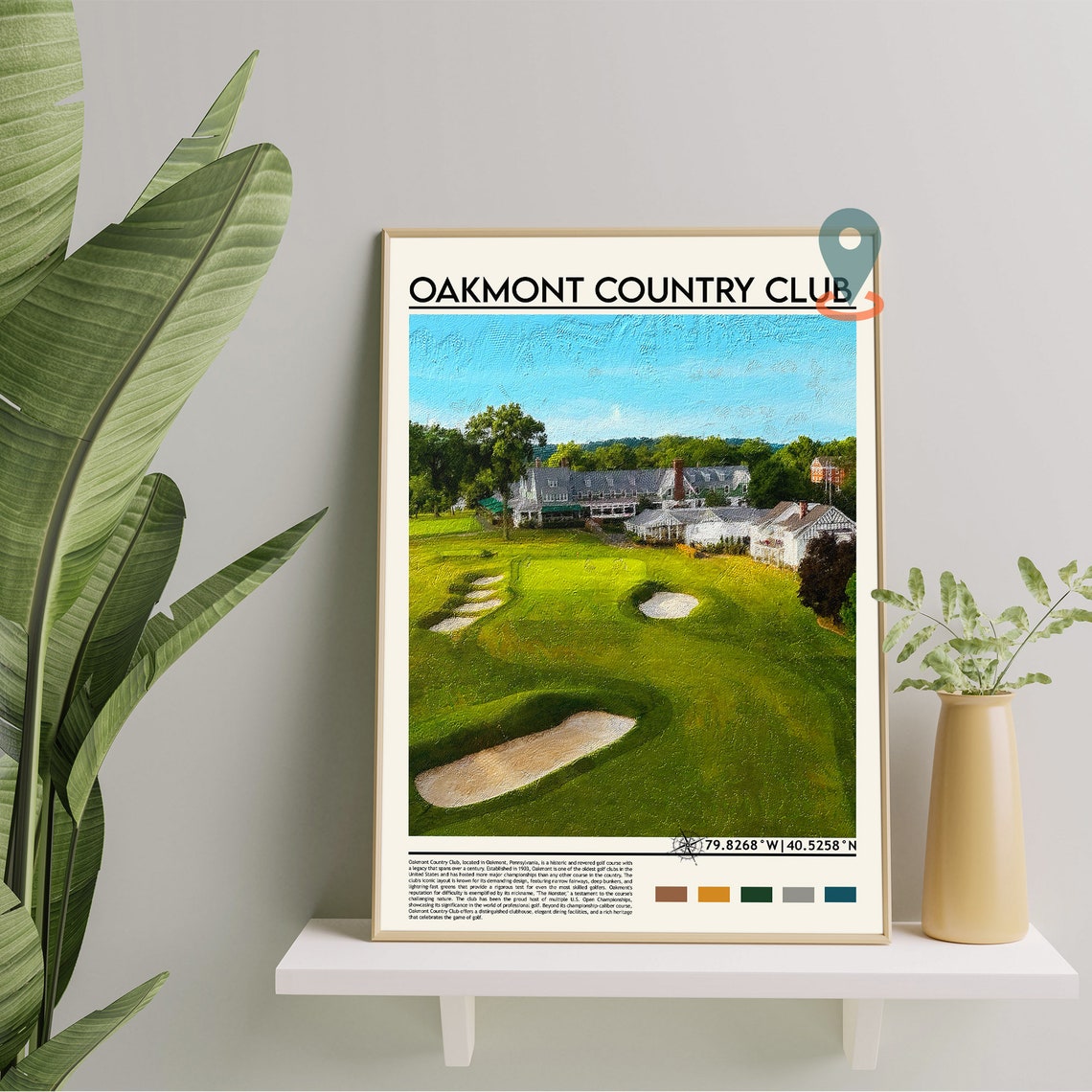 Oakmont Country Club Pennsylvania Championship Golf Course Poster - Image 3