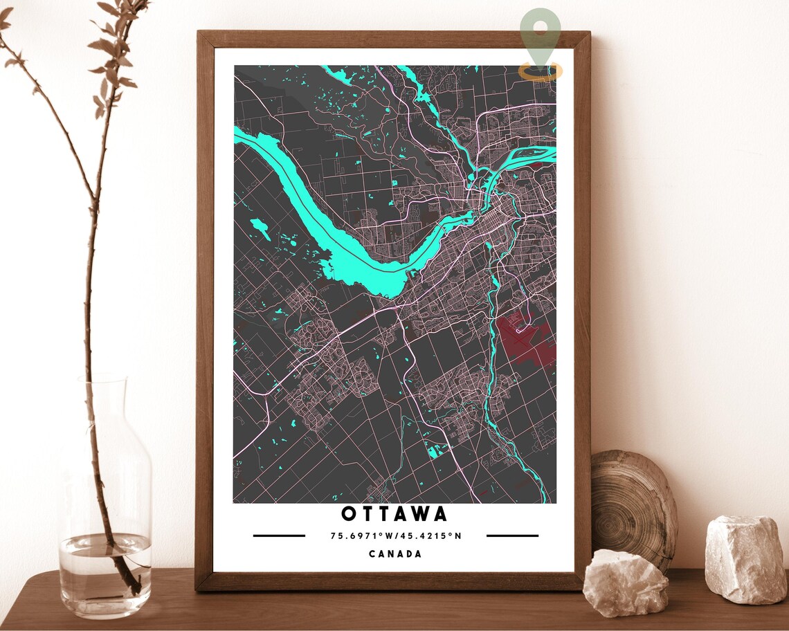 Ottawa Canada City Street Map Modern Minimal Art Print for Canadian Homes - Image 4