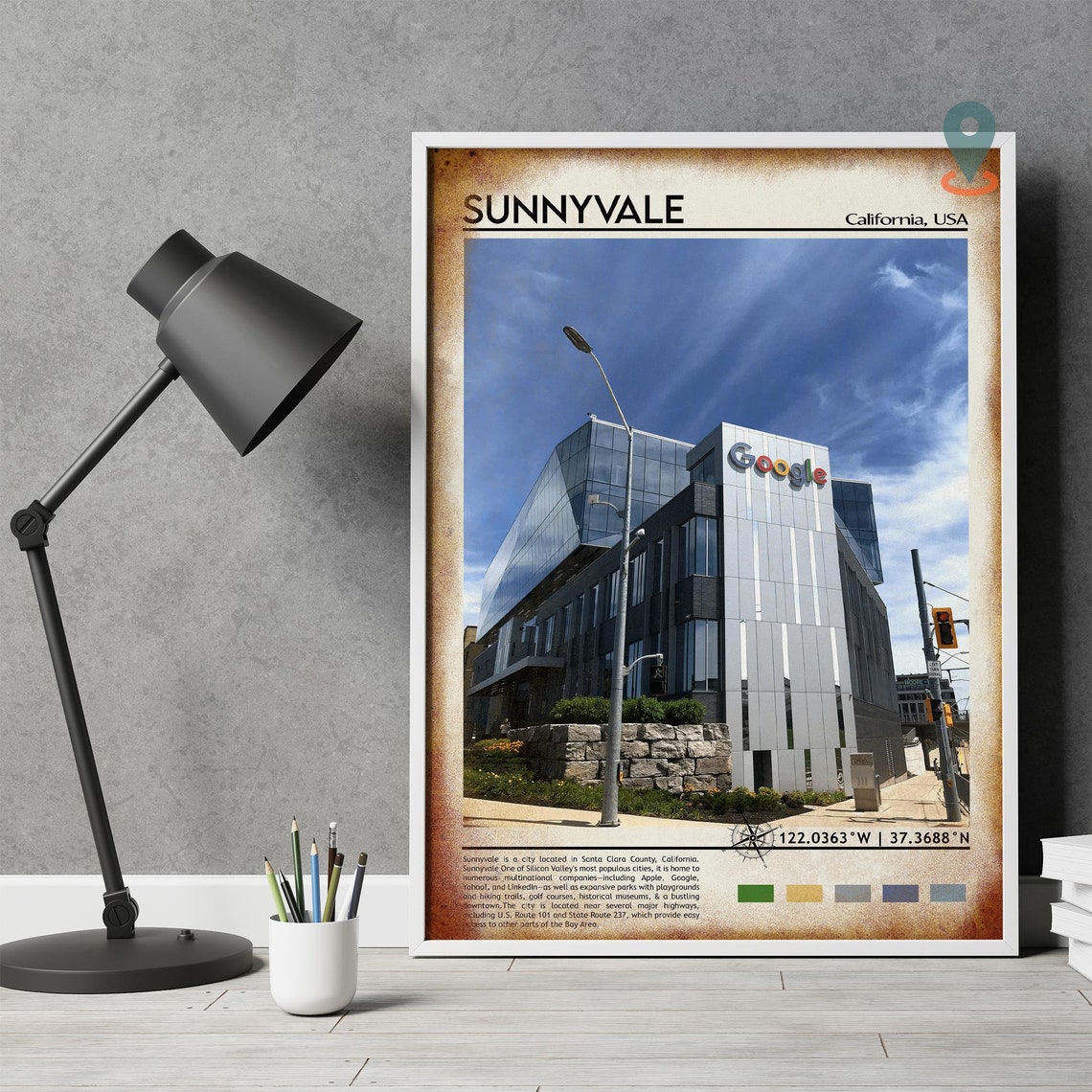 Sunnyvale California Google Campus Photo Modern Travel Wall Art - Image 4