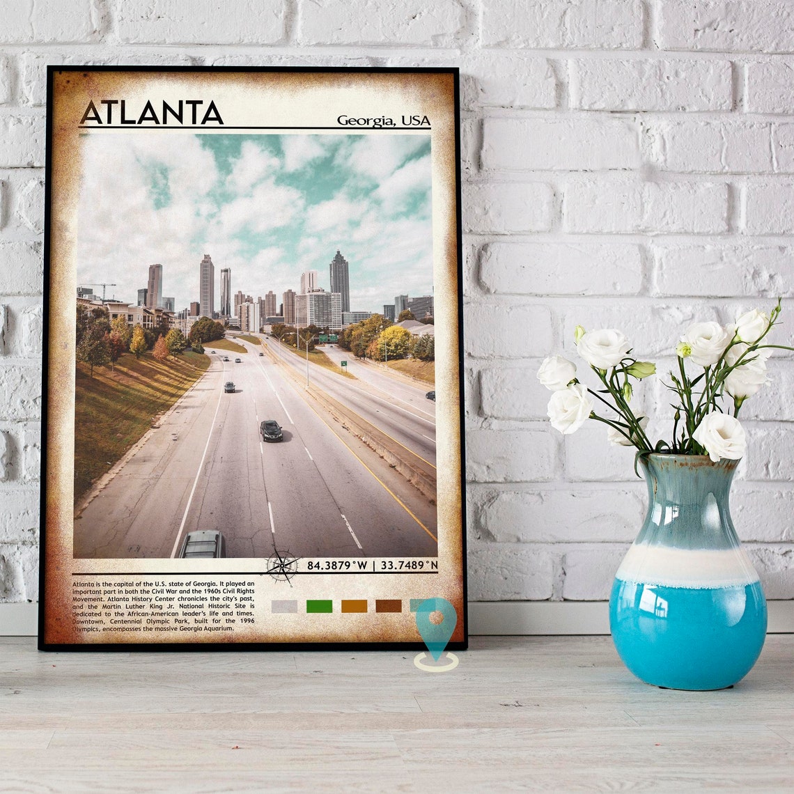 Atlanta Print Atlanta Art Atlanta Poster Atlanta Photo Atlanta Poster Print Atlanta Painting Georgia Travel Poster Atlanta Wall Art - Image 3