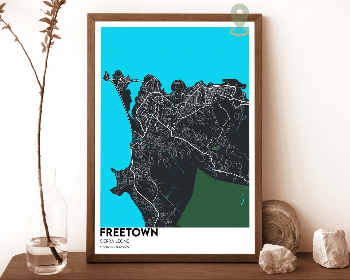 Freetown Map Freetown Map Print Freetown Personalized Map Freetown Wall Art Freetown Travel Poster Freetown City Freetown Sierra Leone - Image 5