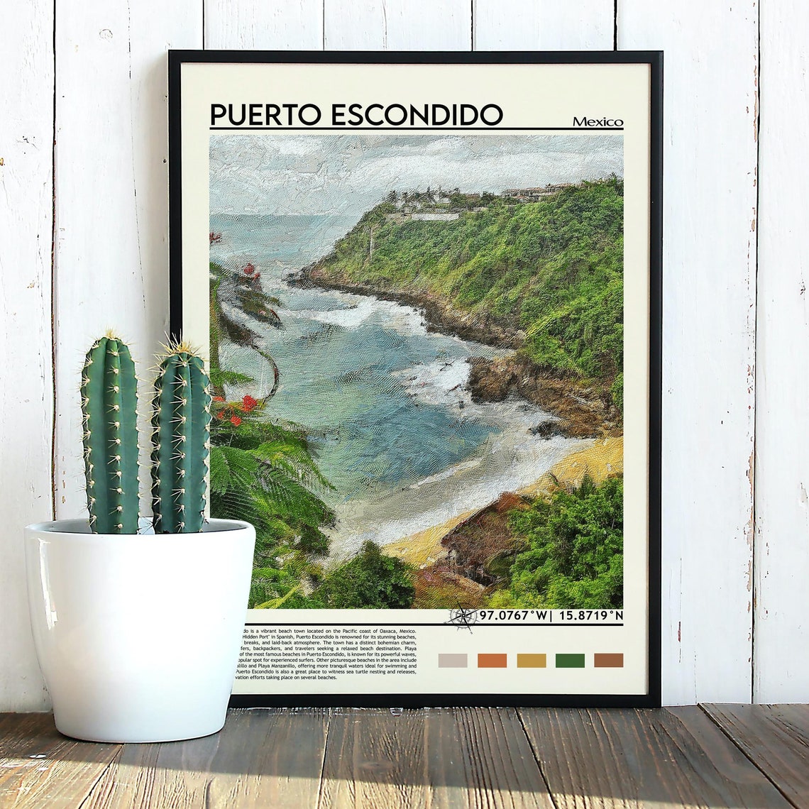 Puerto Escondido Print Puerto Escondido Poster Puerto Escondido Wall Art Puerto Escondido Travel Print Puerto Escondido Art Print - Image 5