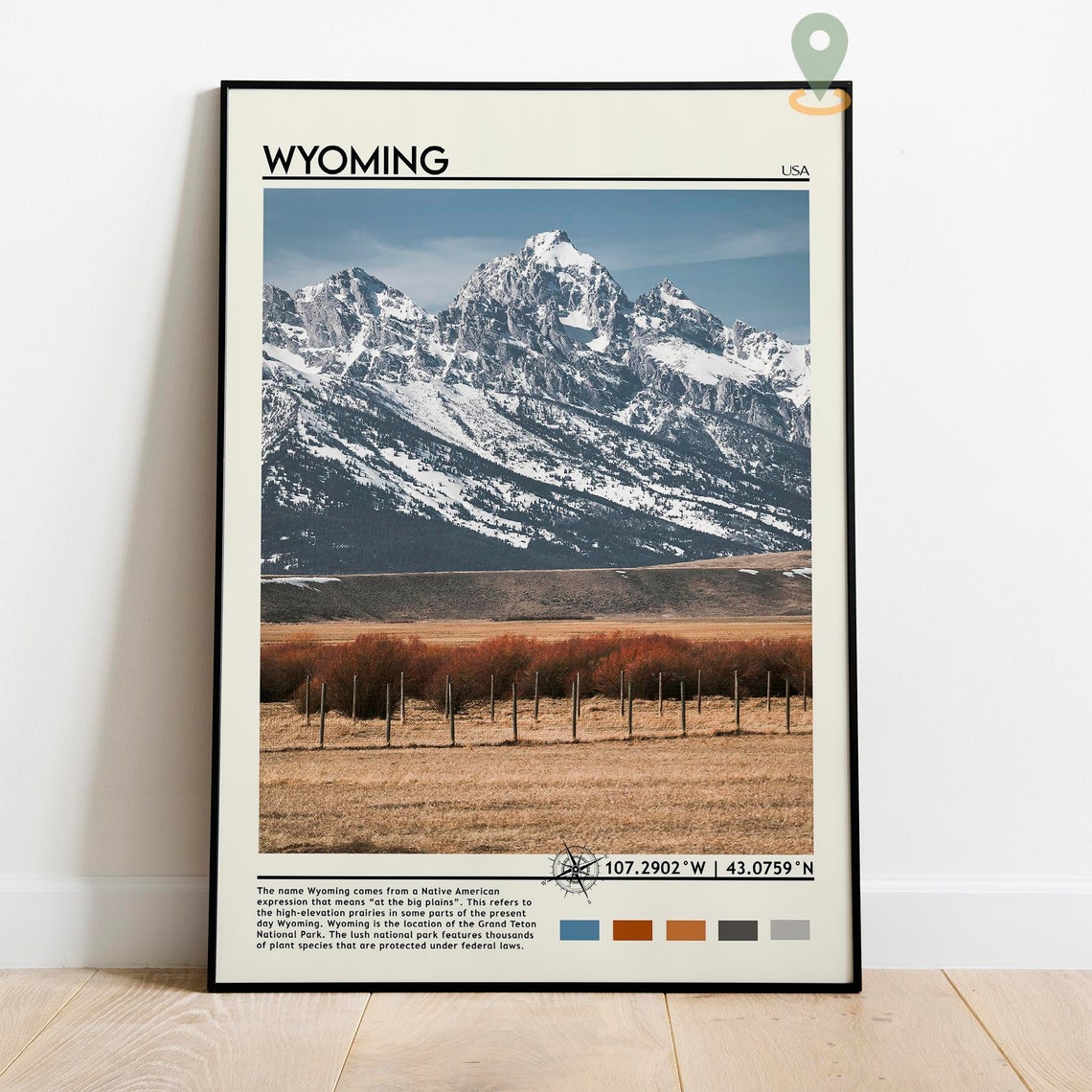 Wyoming Travel Poster Wyoming Print Wyoming Wall Art Wyoming Vintage Poster Wyoming Photo Wyoming Poster Print Wyoming Wall Decor - Image 2
